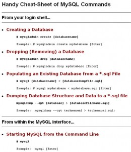 Cheat Sheat Of Mysql Commands W Techie